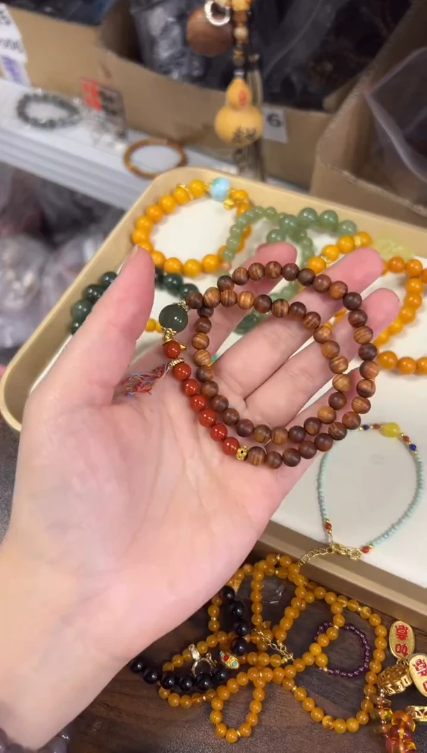 未镶嵌柏木（崖柏）吊坠崖柏柿子红和田款双圈[0681]