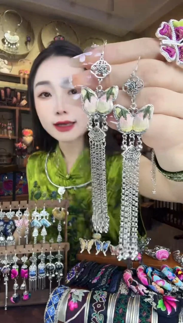 刺绣非遗刺绣纯手工耳环