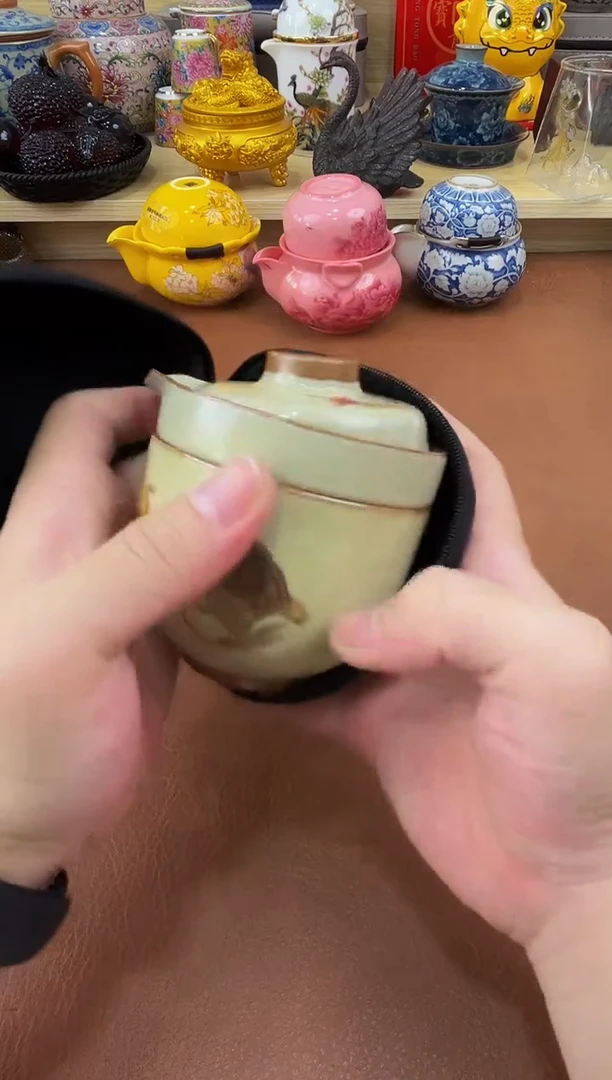 陶瓷茶具摆件旅行套组