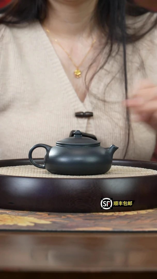 【闪购商品】紫砂茶壶J5209HYF陈云君子兰寒江