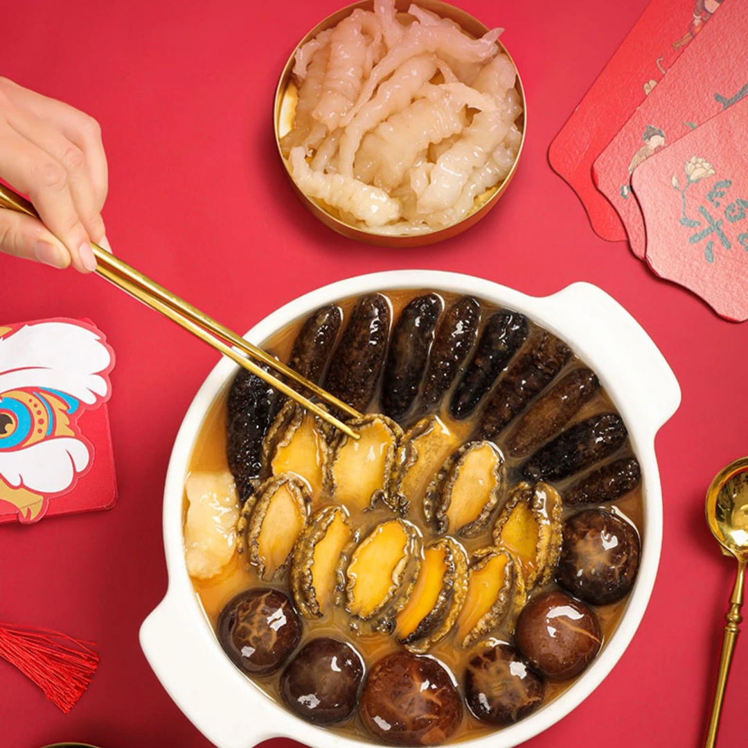 【送精美礼袋】佛跳墙十参十鲍大盆菜【团圆家宴】送礼年夜饭1500g