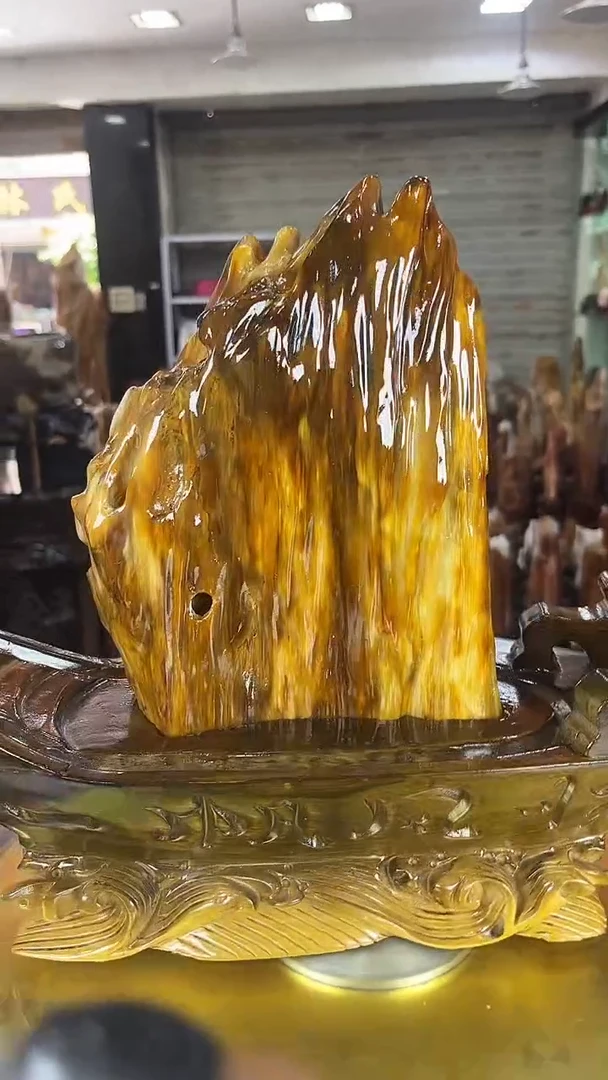 硅化玉珠宝奇石未镶嵌缅甸天然树化玉摆件