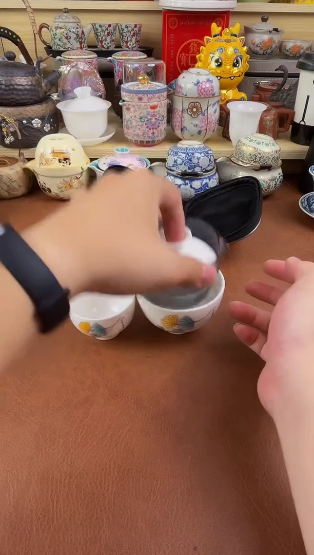 陶瓷茶具摆件旅行套组