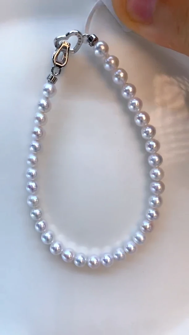 【闪购商品】淡水珍珠手链银S925镶嵌5