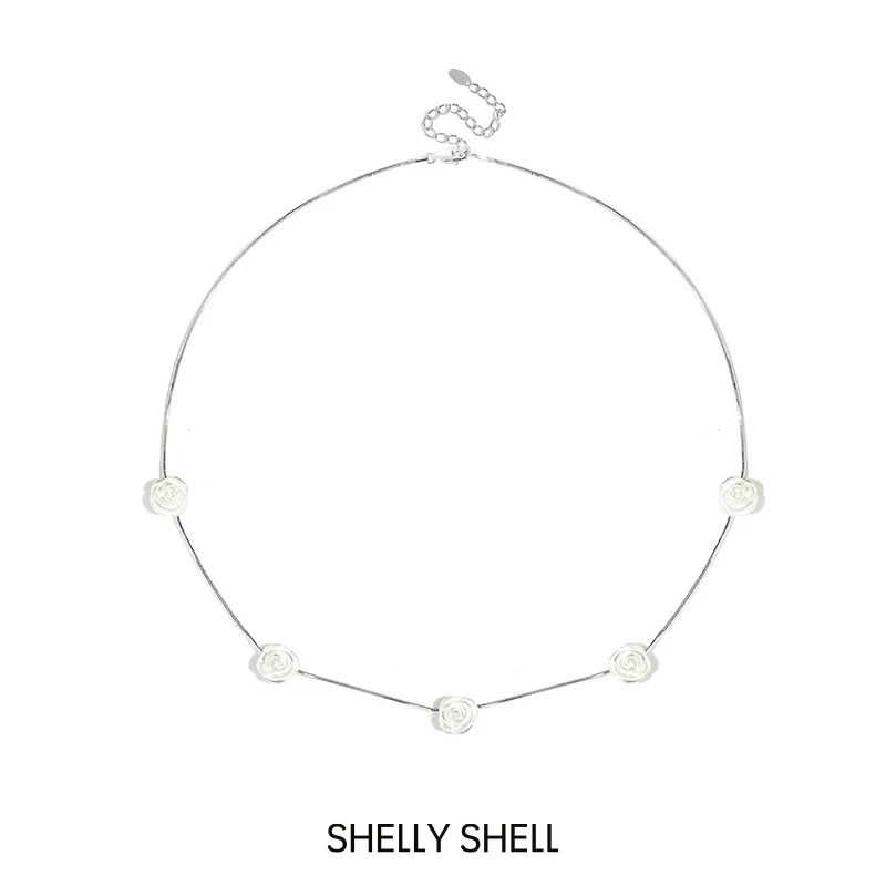 Shelly Shell 铜仿珍珠项链 星链玫瑰项链 简约小众