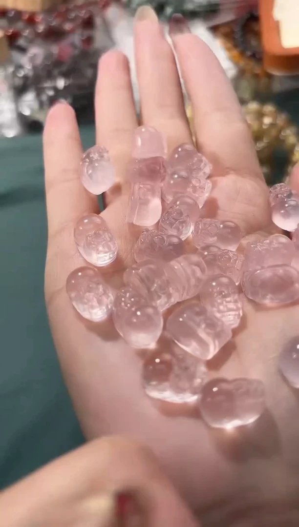 【闪购商品】水晶手串未镶嵌粉水晶貔貅一个宽卡9-10通孔