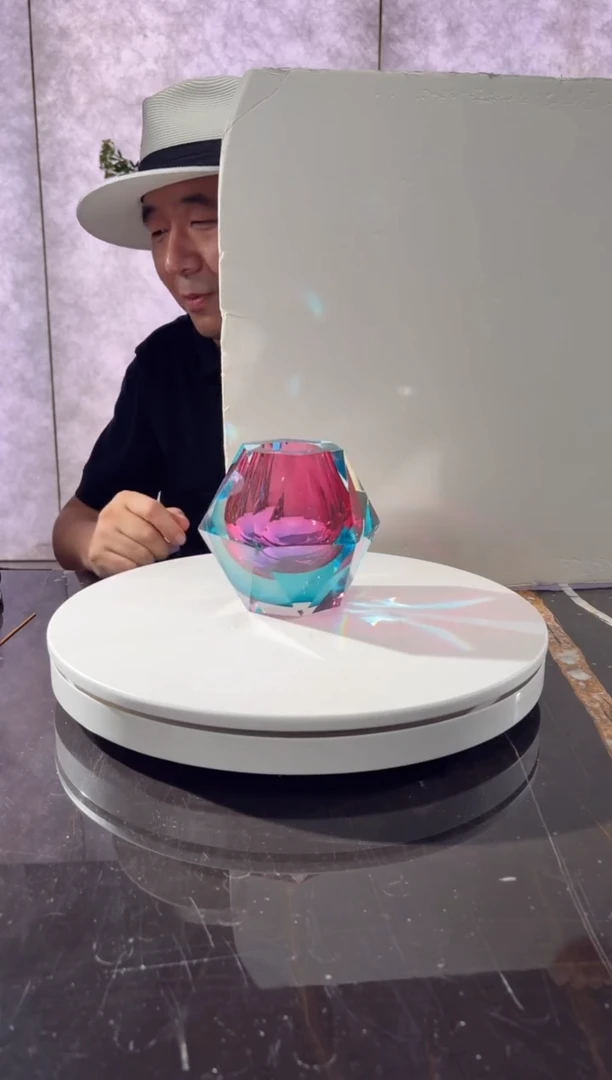 摆件璨石美学金红天青色艺术香薰瓶