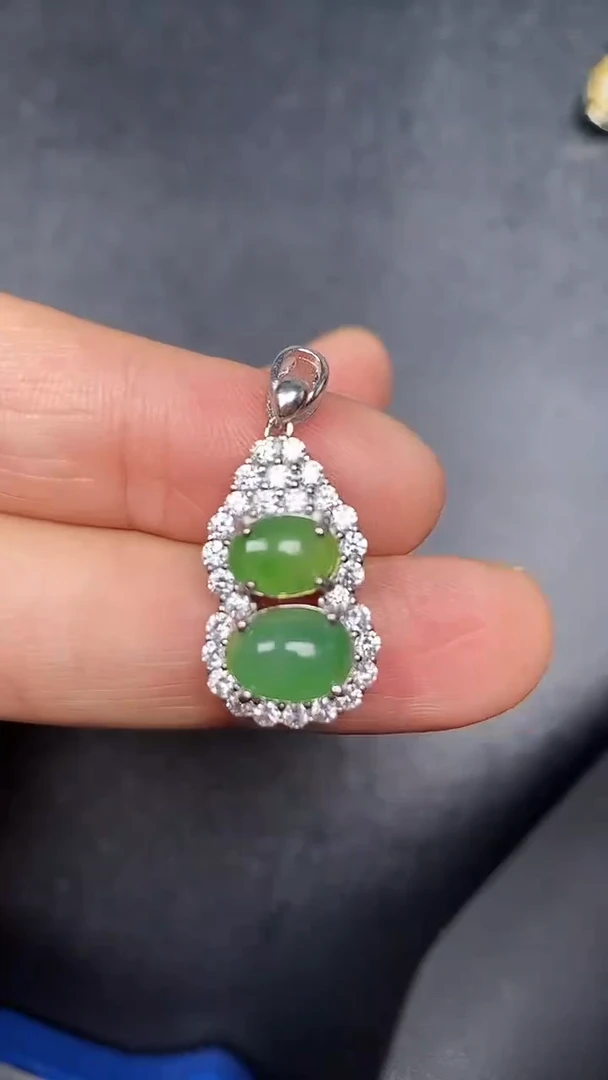 银S925镶嵌戒指翡翠3930