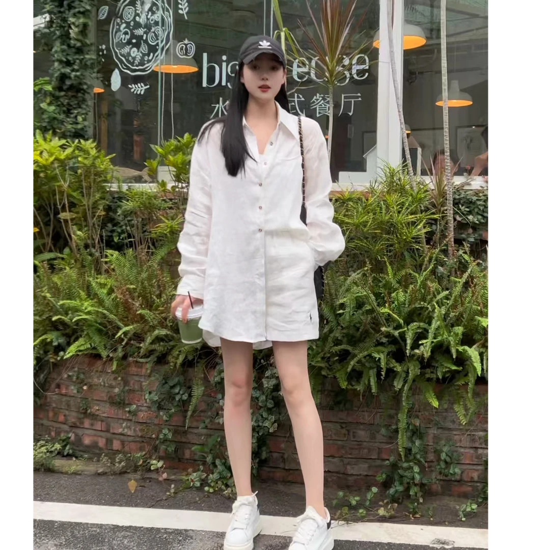 【六六精选专柜品质】苎麻衬衫老钱风气质女款显白薄款长袖衬衣