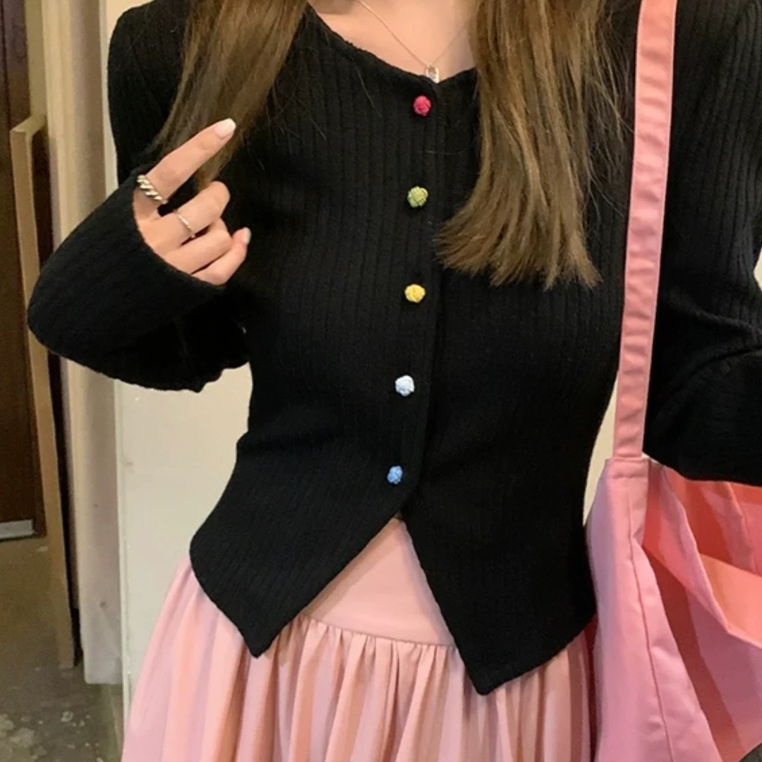 2025新款春夏季气质显瘦设计感长袖百搭复古短款小个子上衣