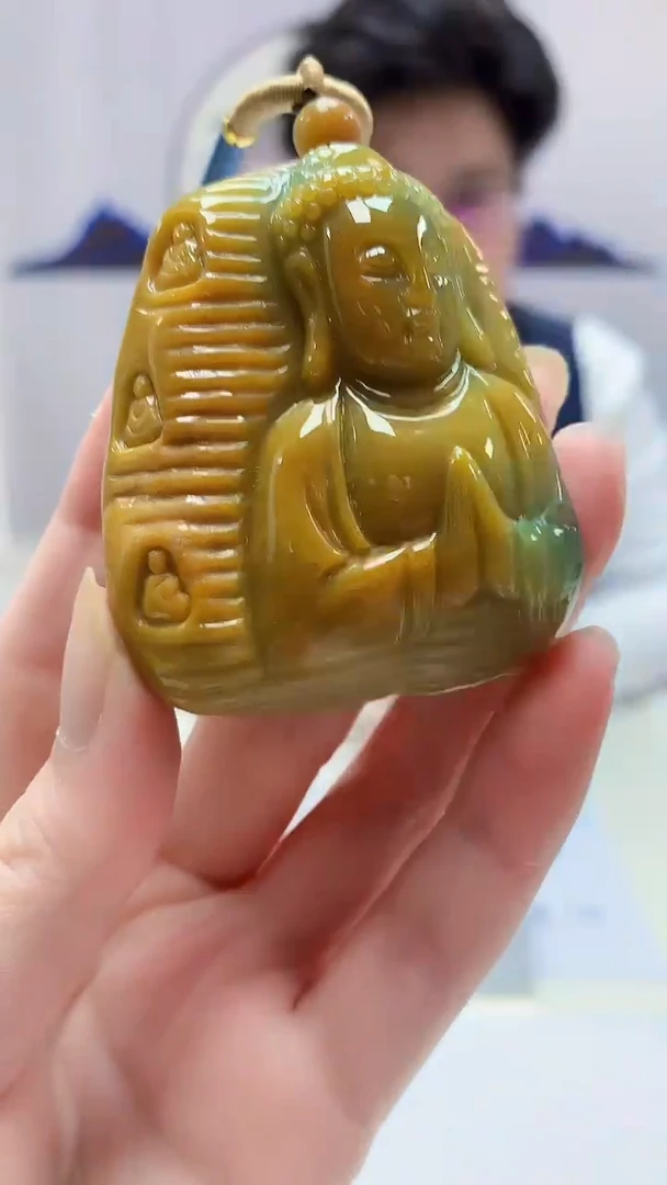 【闪购商品】定制翡翠未镶嵌4688zm-毛货挂件90观音