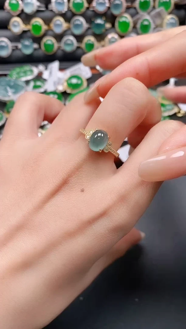 银S925镶嵌戒指翡翠11111111