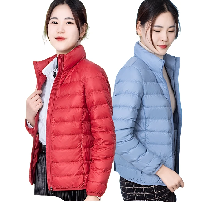 【断码捡漏】轻薄休闲时尚羽绒服女士立领大码轻便鸭绒外套秋冬季