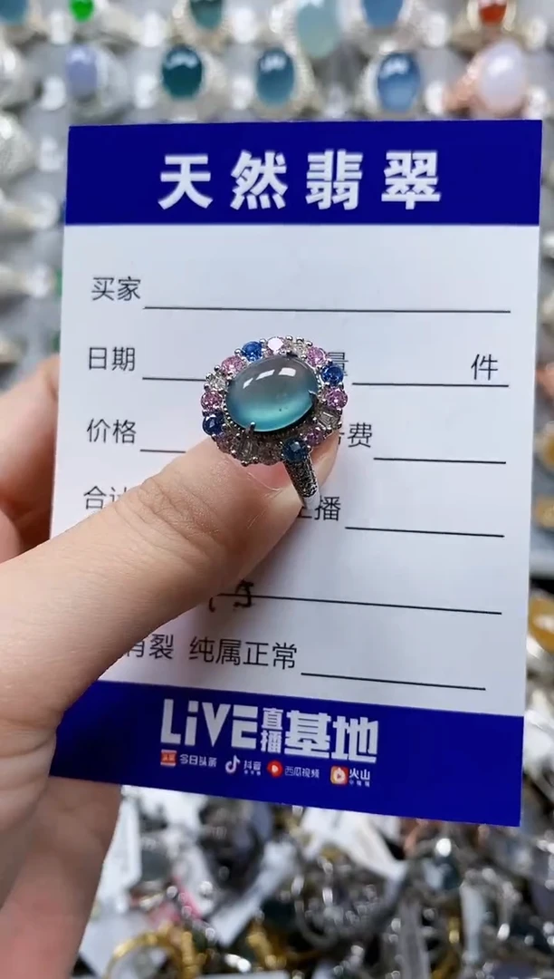 翡翠银S925镶嵌耳饰0675