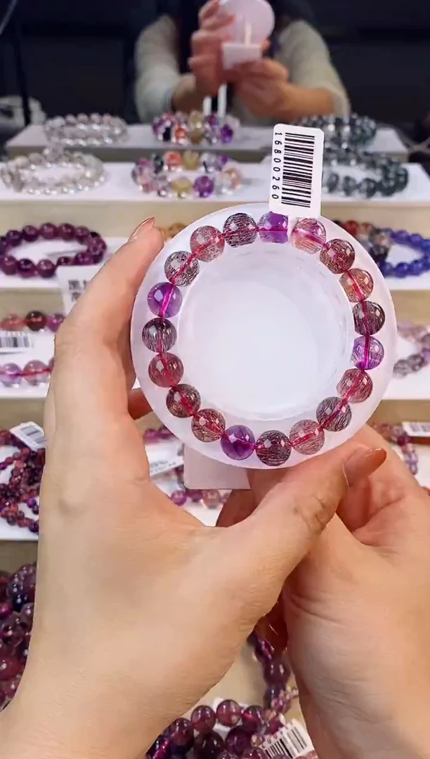 未镶嵌手链水晶黑加仑超七单圈10m+