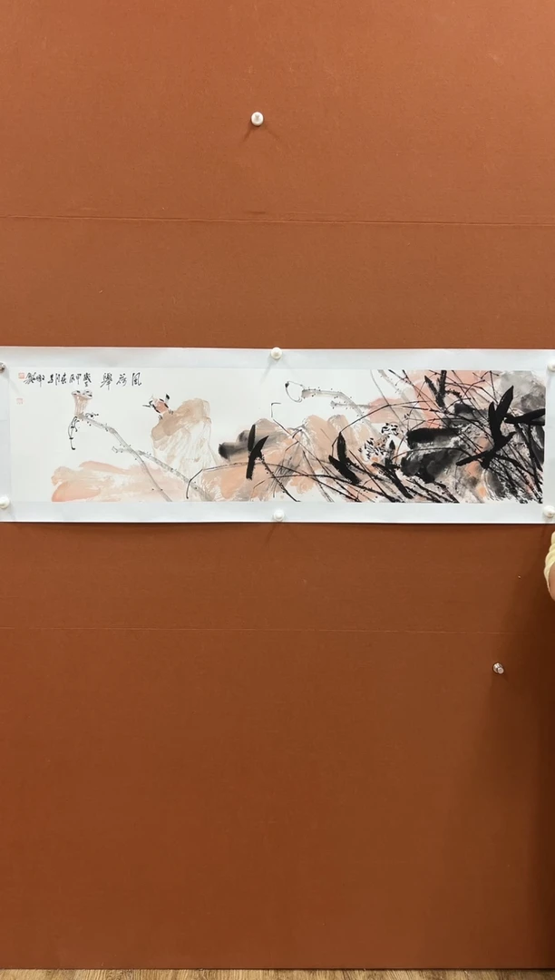 国画李文峰四尺对开花鸟