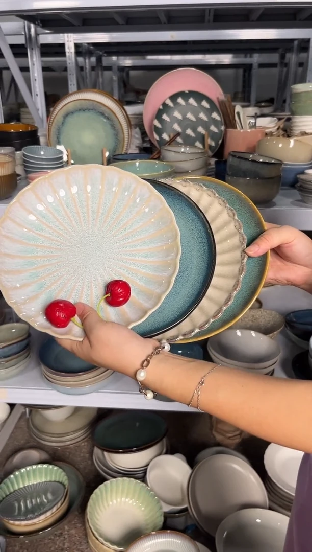 陶瓷外贸尾货瑕疵满20包邮X4 小盘组合