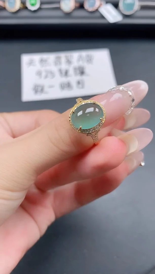 银S925镶嵌戒指翡翠11111