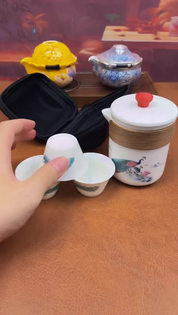 陶瓷茶具摆件旅行套组