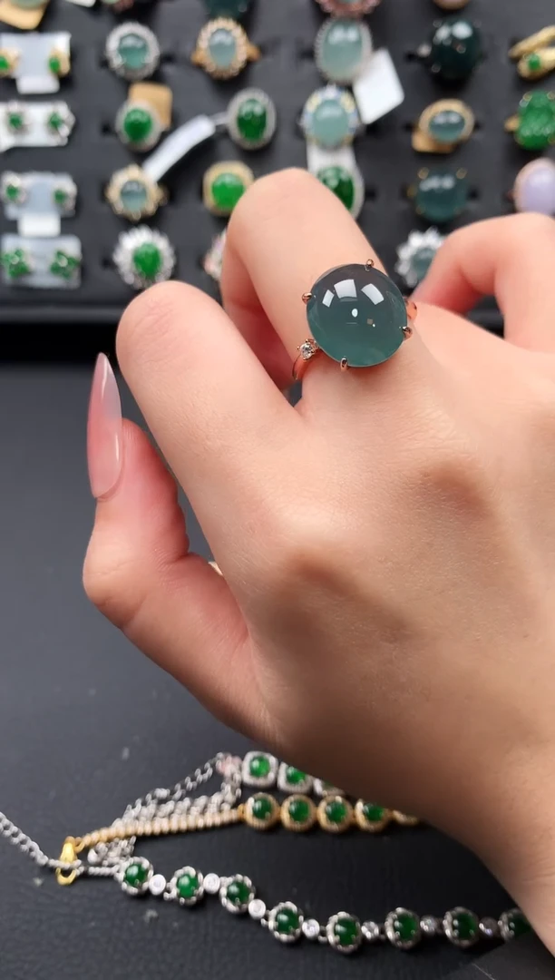 【闪购商品】翡翠戒指银S925镶嵌2141