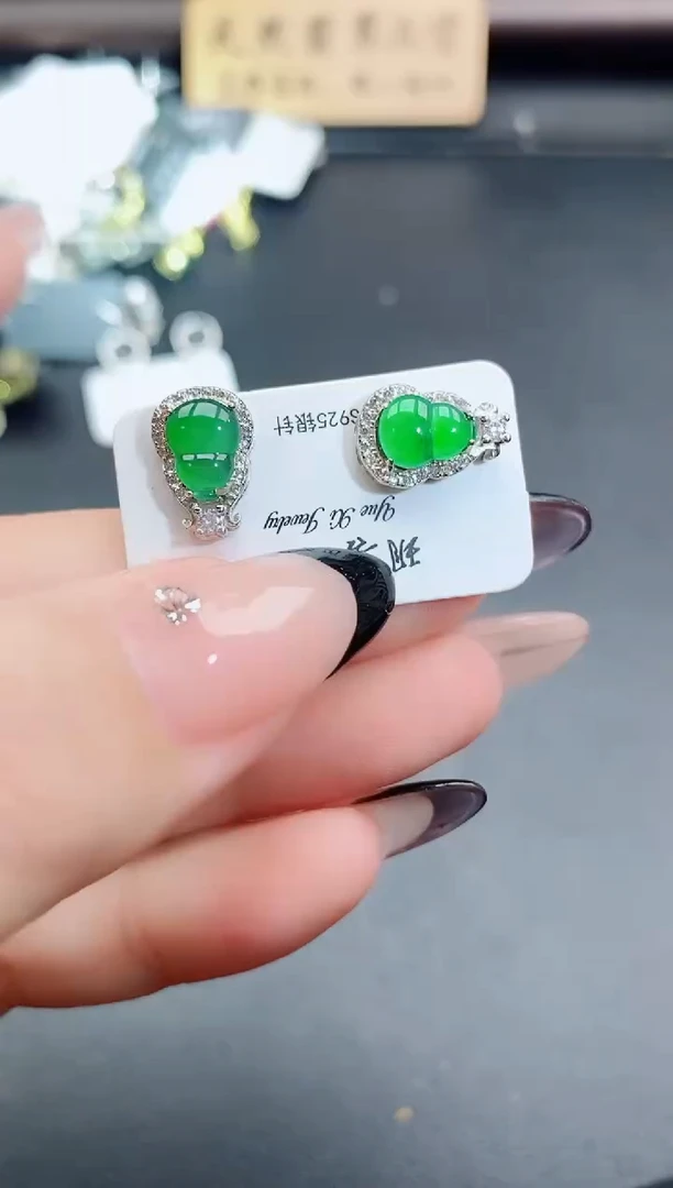 银S925镶嵌戒指翡翠1