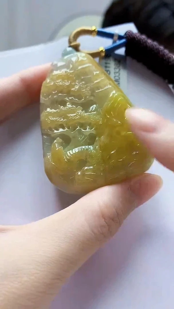 未镶嵌定制翡翠5145zm-毛货挂件59山水