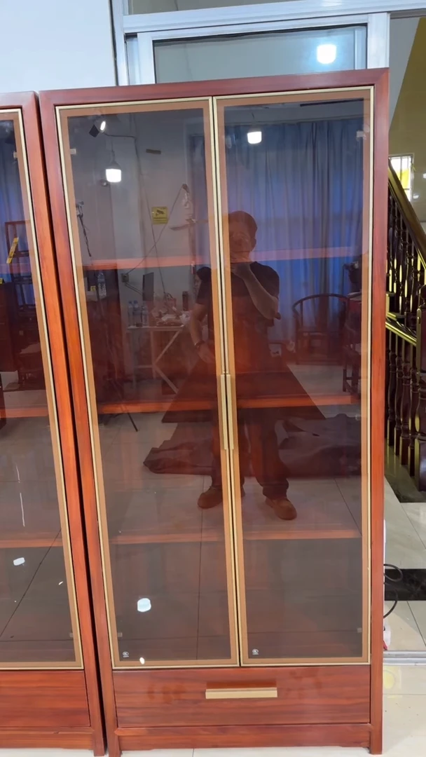 花梨木类家具用****3玻璃书柜80*38*183单个
