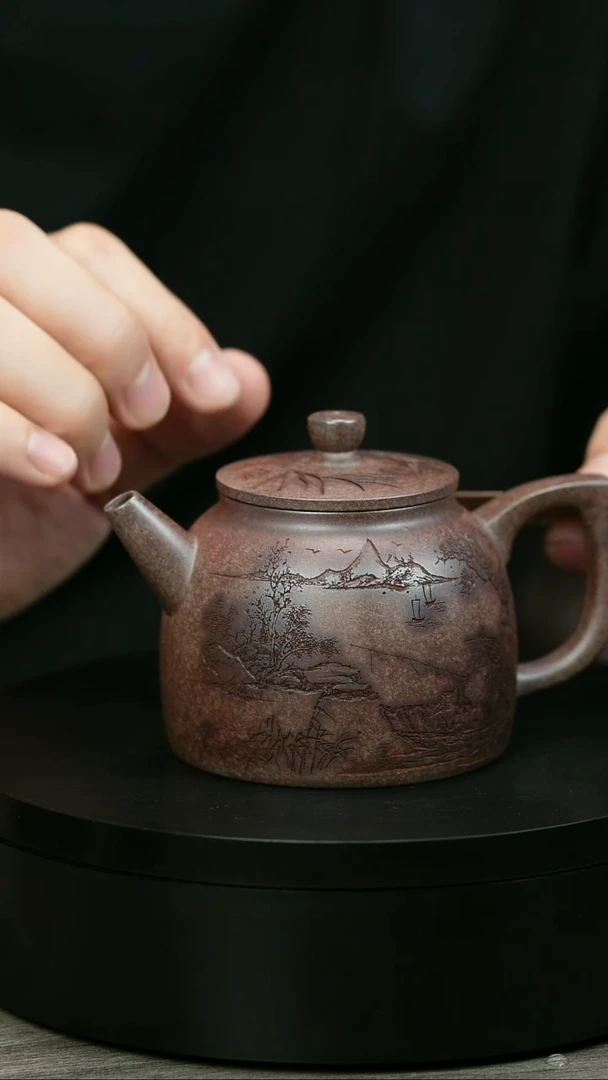 茶壶紫砂怀***鸿H2143李琴溪山垂钓渔罩