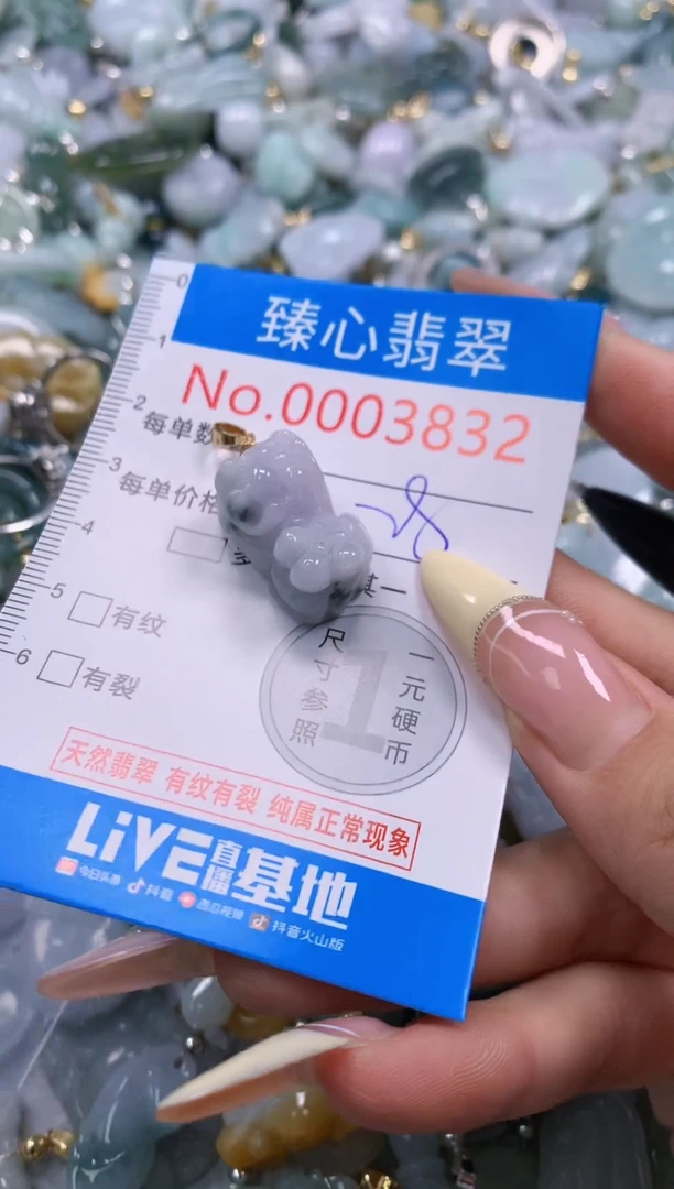 翡翠未镶嵌颈饰含绳0003832