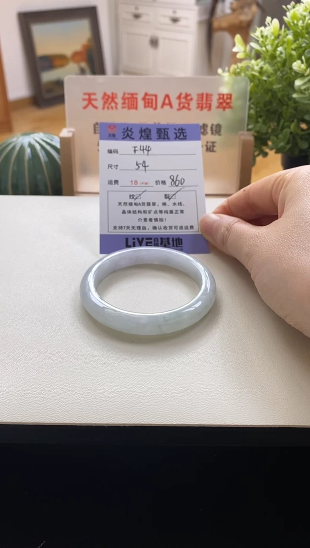 未镶嵌手镯翡翠圈口54.2编码f44
