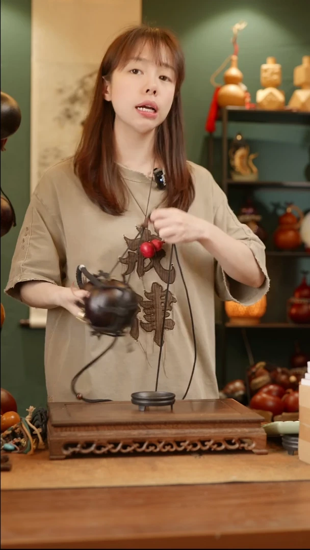 213号精品天然大漆工艺防渗内胆酒葫芦~