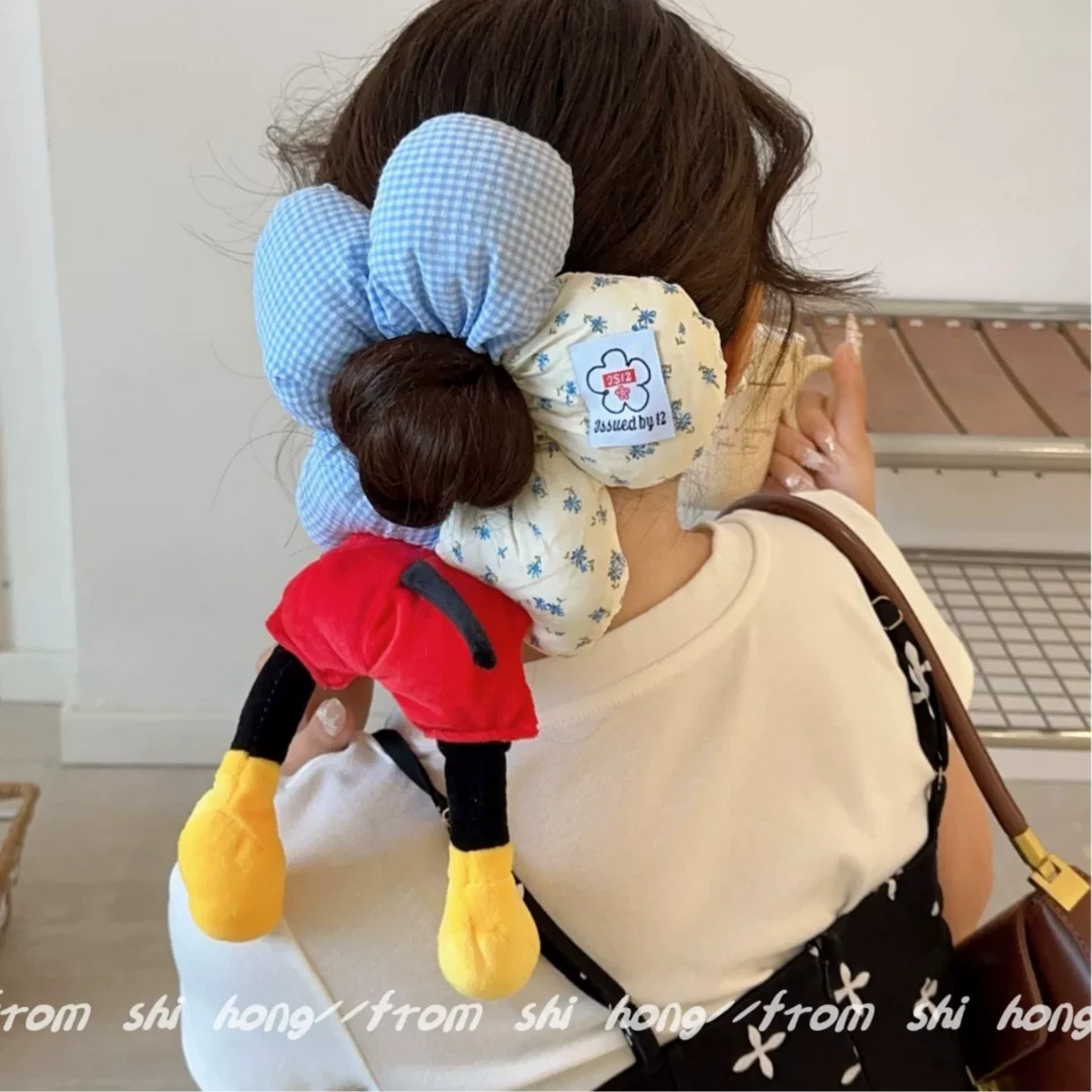 米奇屁股大肠发圈女2025新款搞怪头绳可爱立体米老鼠皮皮花朵发绳