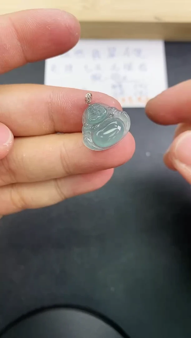 【闪购商品】翡翠颈饰18K金镶嵌天然翡翠A货赠皮绳