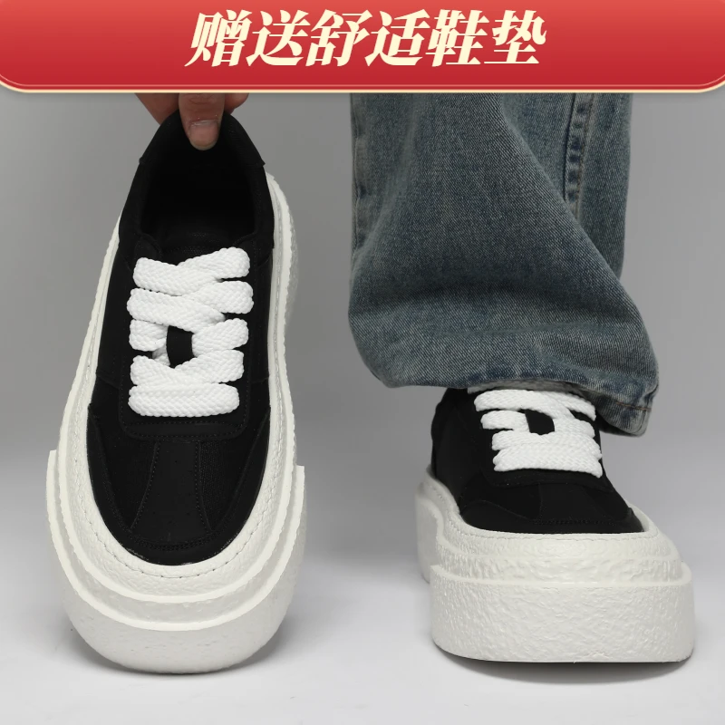 2025男款春秋季低帮鞋厚底休闲增高小白鞋男新品百搭ins板鞋日系