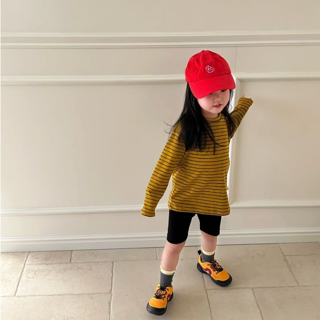 小惜亦2025春夏季新款女童洋气时髦中长款条纹上衣休闲短裤套装