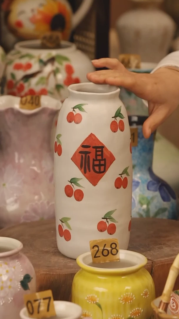 陶瓷景德镇设计师手作花器摆件侘寂风@M190@