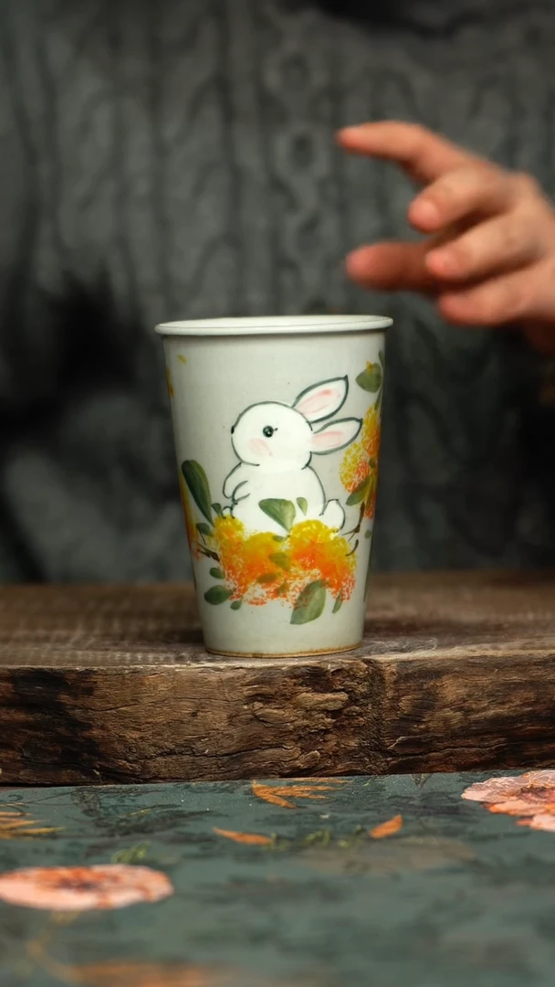 【闪购商品】杯釉下彩手工手绘同款陶器