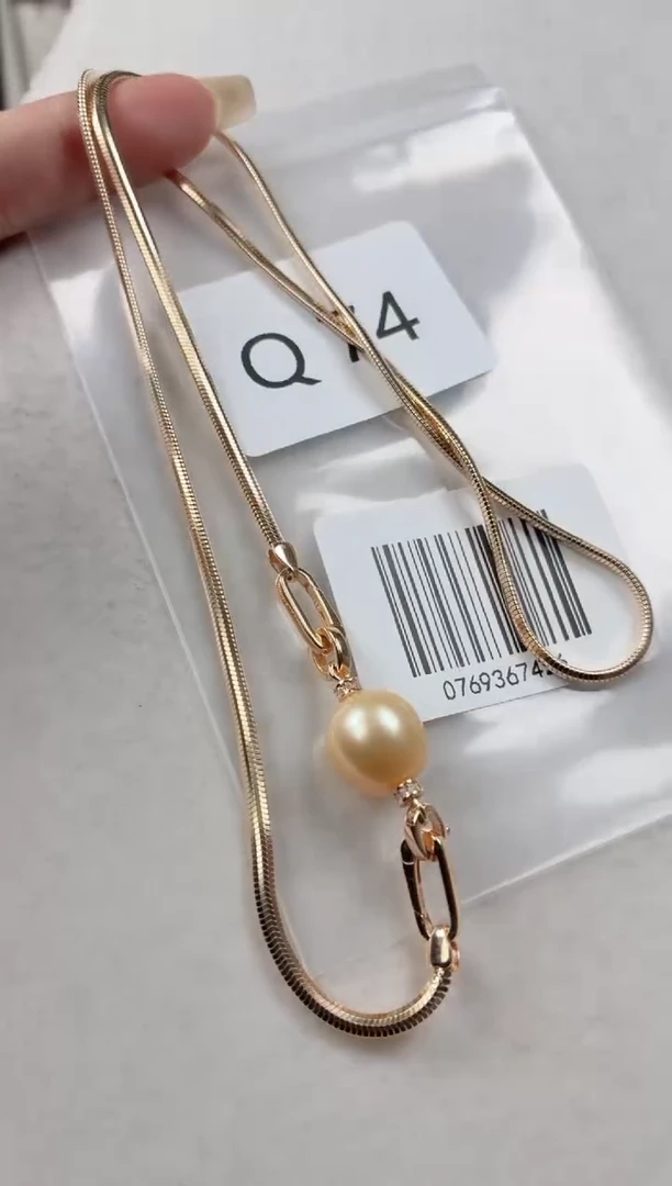 银S925镶嵌套链海水珍珠Q74