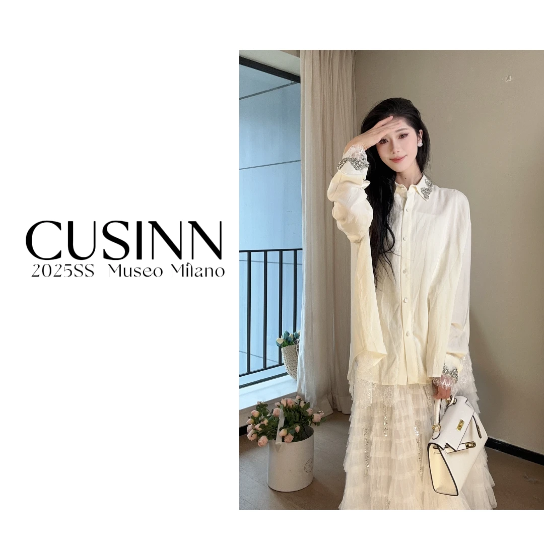 CUSINN【米兰美术馆】2025SS法式小众轻奢高级感百搭气质春夏衬衫