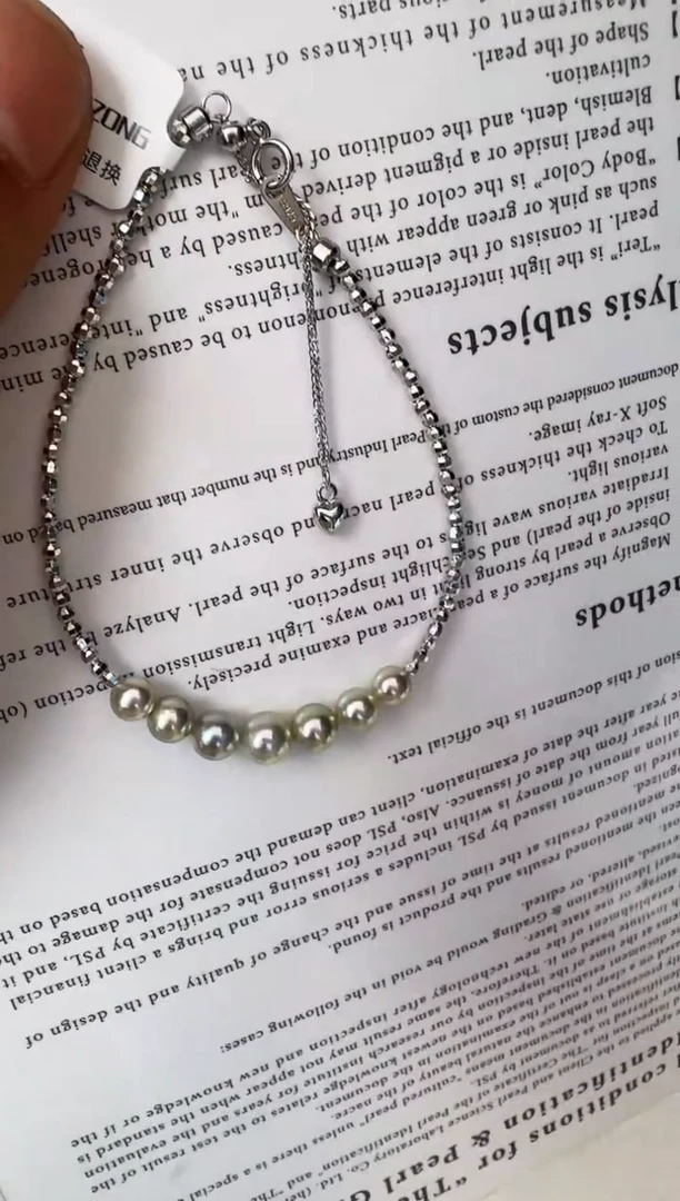 海水珍珠银S925镶嵌手链手链