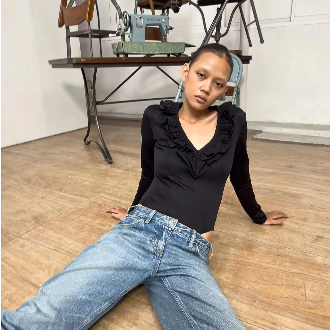 OPEN YY 25FW 设计师品牌【output】褶边连体衣