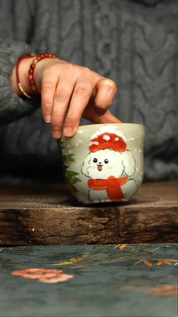 【闪购商品】杯杯釉下彩手工手绘同款陶器