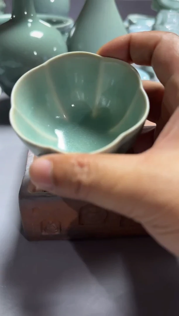 汝瓷平顶山汝瓷产品  仿古大花口