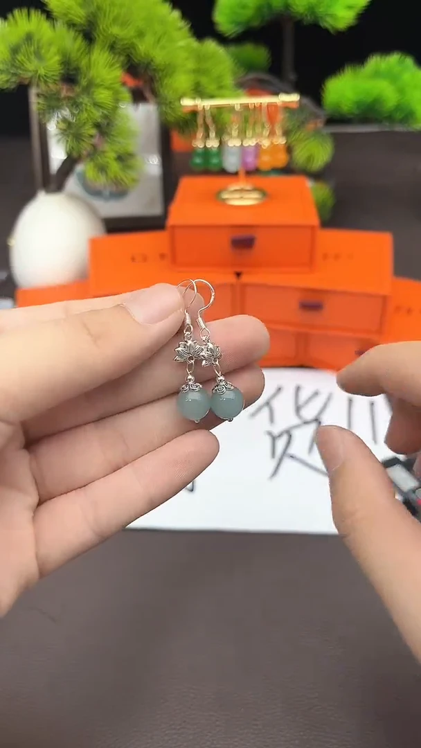 【闪购商品】玛瑙/玉髓耳钉银S925镶嵌237000