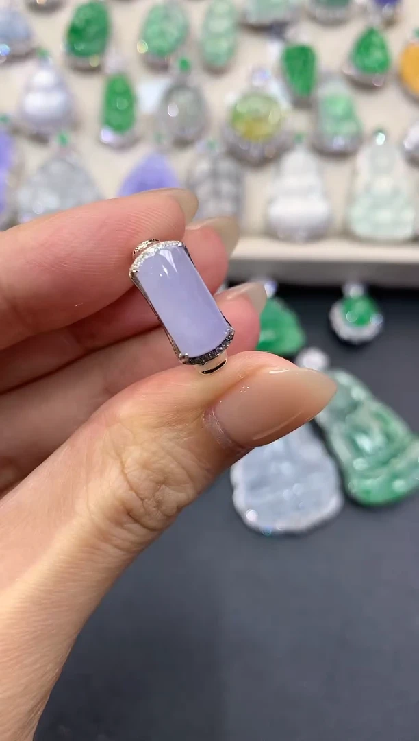 【闪购商品】翡翠戒指18K金镶嵌q12紫货有色差