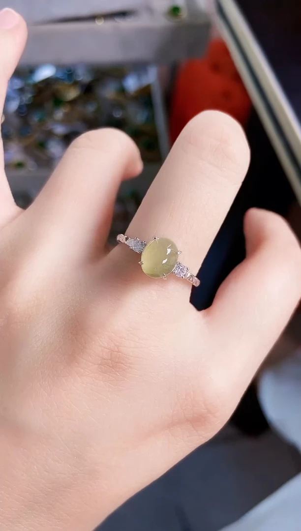 翡翠戒指银S925镶嵌416598