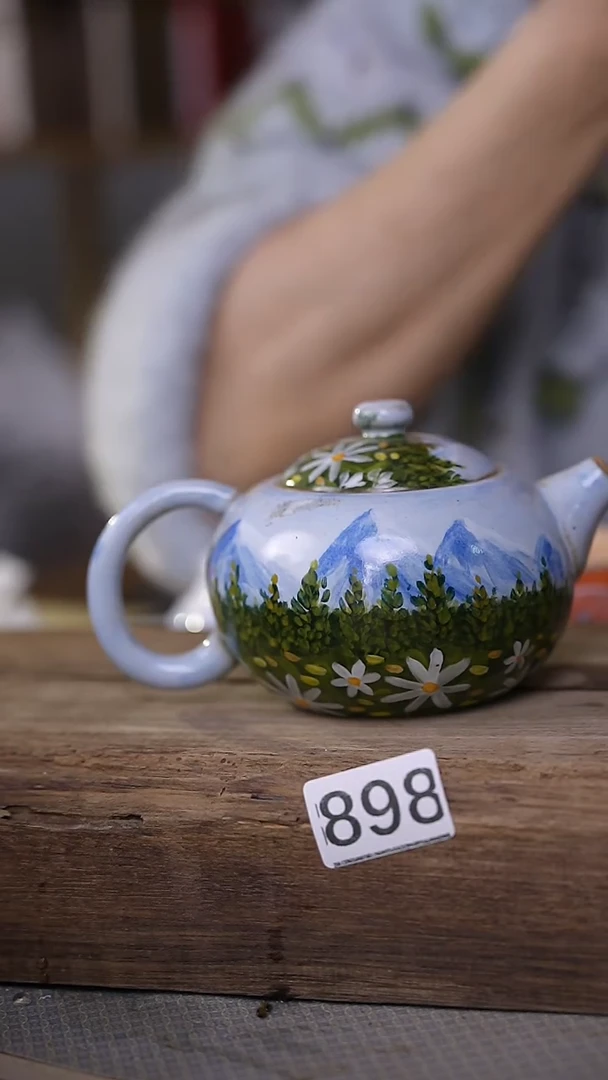 【闪购商品】瓷片油画风·彩绘·设计师石一款 壶