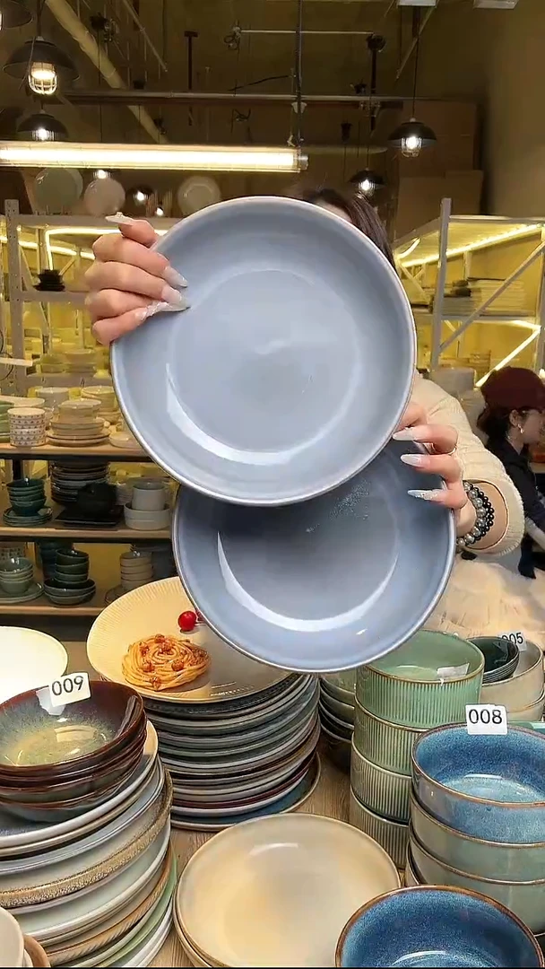 瓷76外贸尾货高温釉下彩陶瓷餐具默认微瑕