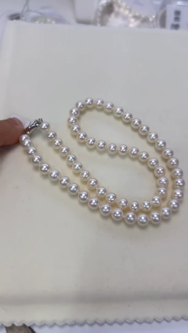 淡水珍珠银S925镶嵌颈饰7-7.5MM