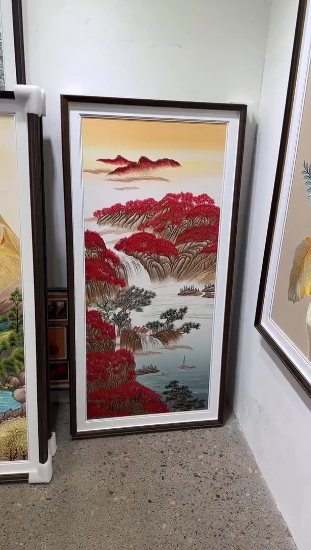 竖款80*160刺绣鸿远当头玄关